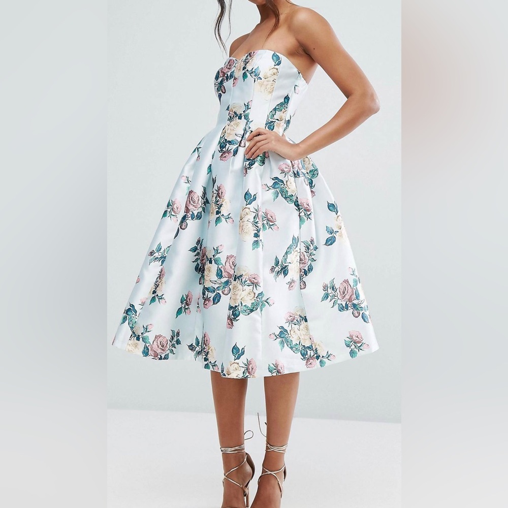 Strapless floral dress